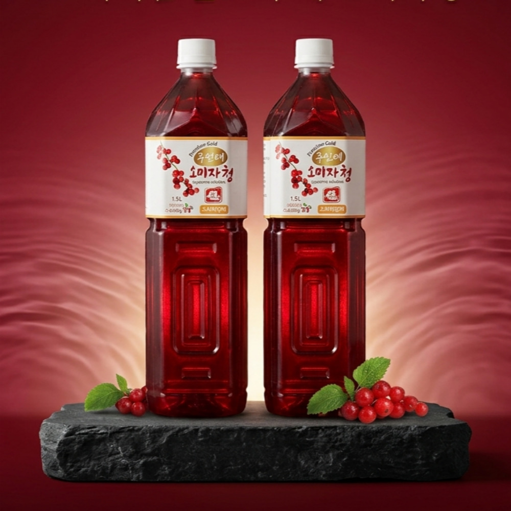 주연네 수제 스테비아 오미자청 원액 엑기스 1.5L 2병 저당 임산부 생오미자청 선물 효능 - 상품 이미지