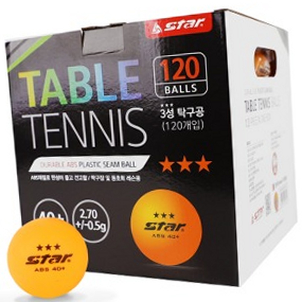 고탄성트레이닝용시합구 정확한바운드체육수업경기구 ABS재질레슨용탁구공 120개입 3성구 - 상품 이미지