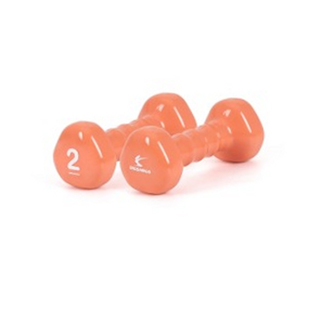 미끄럼방지근력운동PVC아령 특허디자인웨이트트레이닝 밀키오렌지홈트레이닝삼각아령 2kg - 상품 이미지