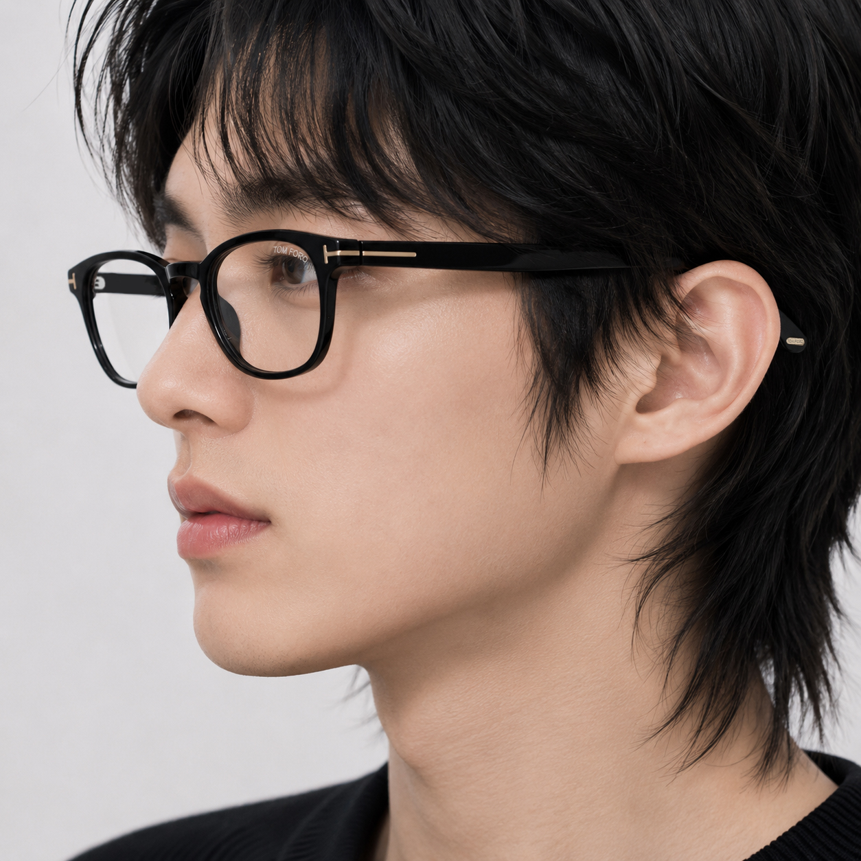톰포드 안경 TF5976B 001 블루라이트 차단 스퀘어 블랙 - 상세 이미지 3
