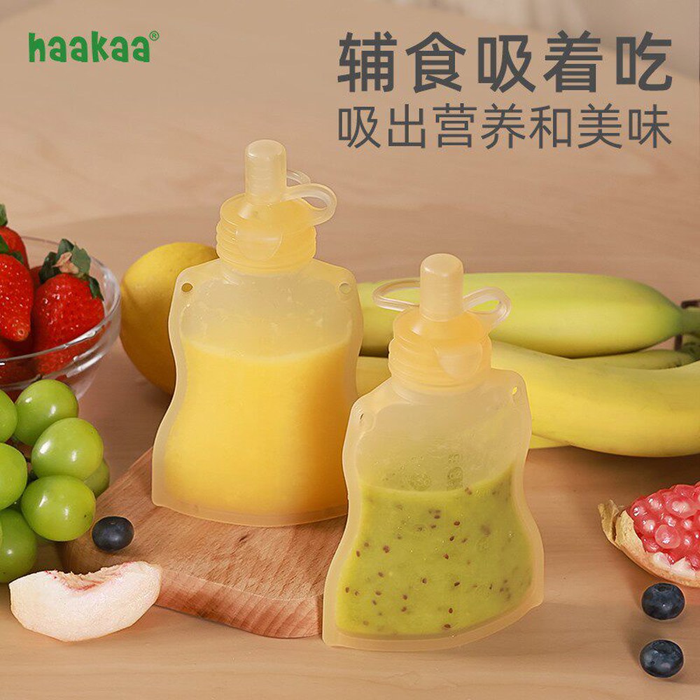 Pouch Haakaa 가능한 냉동고 그린 113 4g 6개월 2Pa /를 2팩 만들기 재사용 홈메이드 이유식 위한 Yummy 세척 피 스퀴즈 4 이상 1 멀티 퓌레 1개입 그레이 - 상세 이미지 2