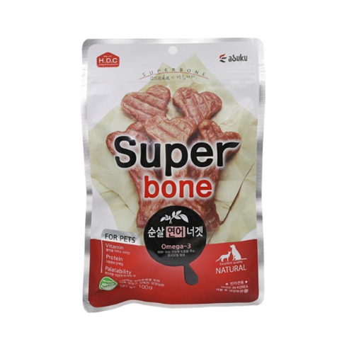 HDC 아스쿠 슈퍼본 순살너겟 국내산간식 연어, 100g, 1개 - 상품 이미지