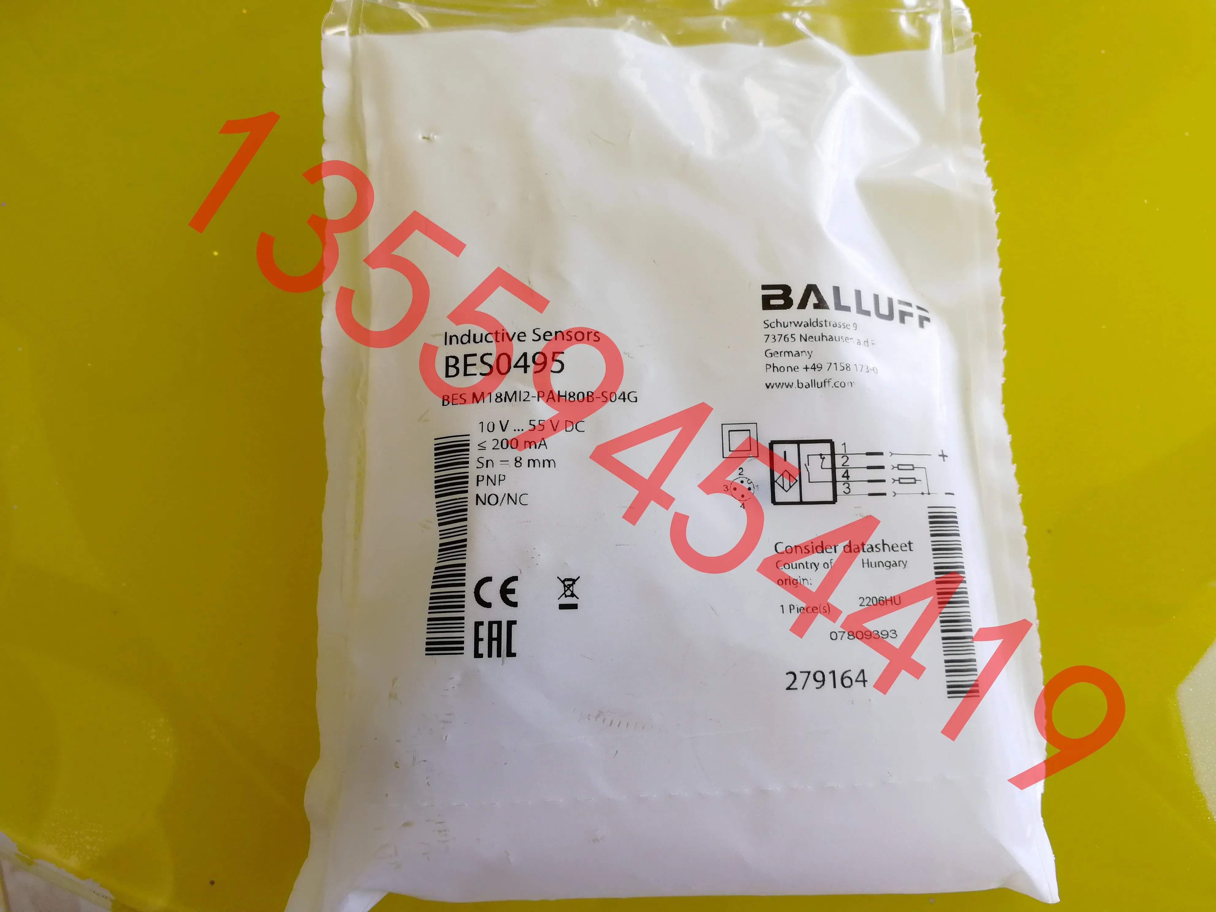 2025.4 BALLUFF 센서 BES0495 BES M18MI2-PAH80B-S04G 납품