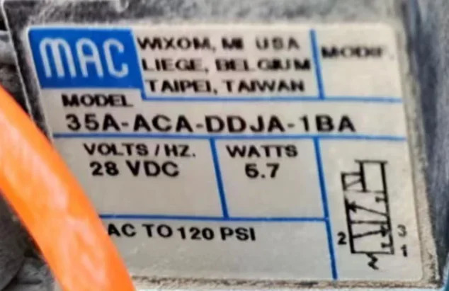 2025.4 MAC 솔레노이드 밸브 34C-ABB-GEMA-1KA1258 원본 납품