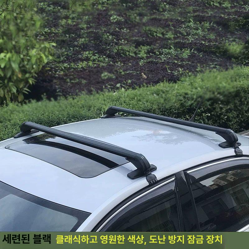 가로 크로스바 승용차용 거치대 캠핑 차박 짐받이 지붕 루프랙 루프바 차량용 레일 - 상세 이미지 3