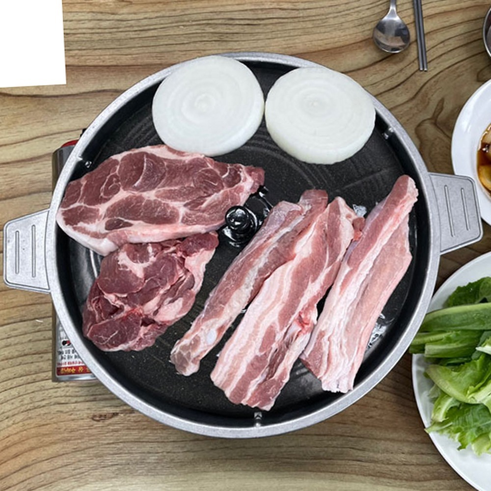 무쇠코팅바베큐용 캠핑그리들캠핑용솥뚜껑불판 국내제작야외활동무쇠불판 32호 - 상품 이미지