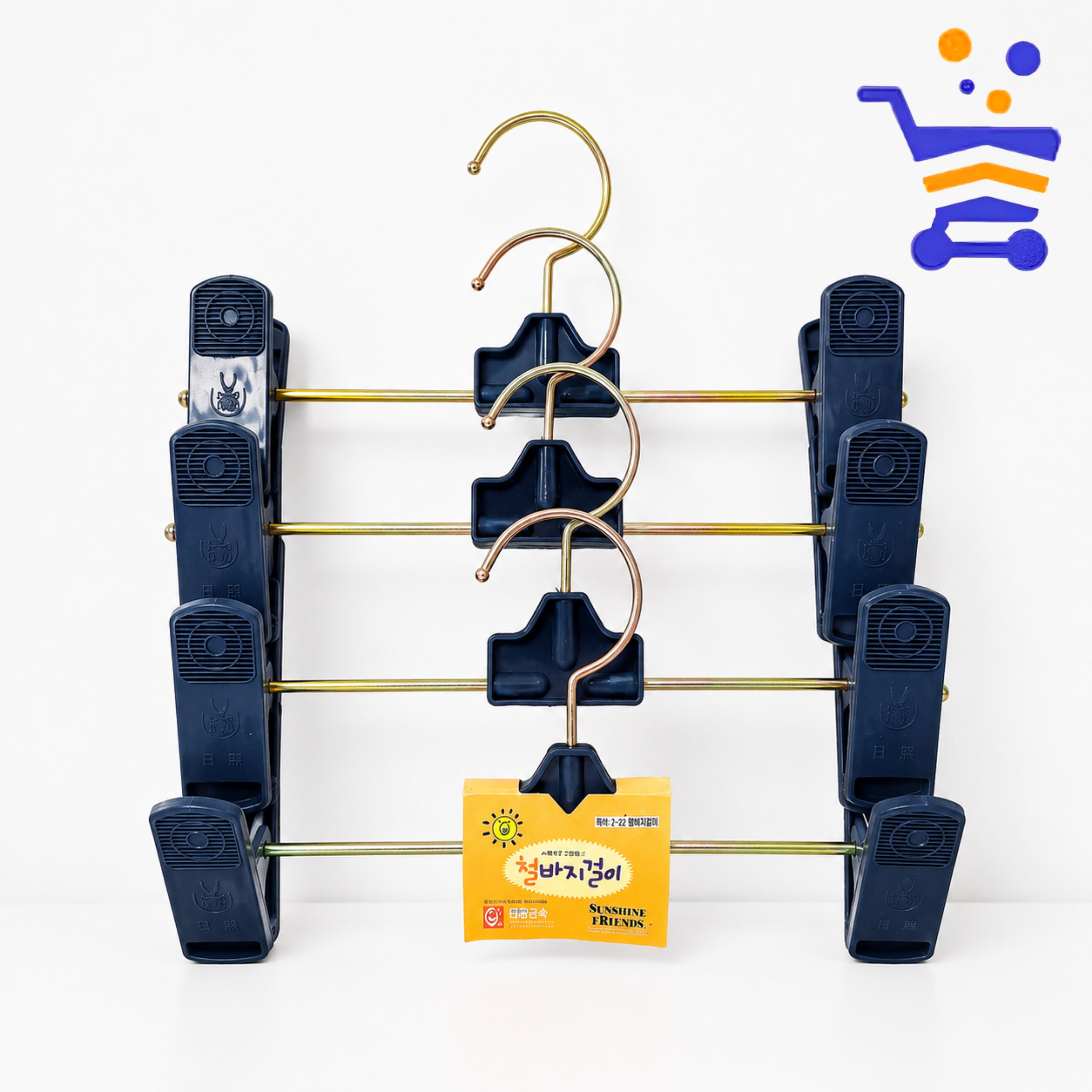 철 바지걸이 4P 집게 옷걸이 (색상랜덤) - 상품 이미지