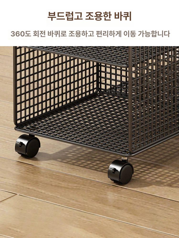 철제 책꽂이 이동식 서점 수납장 바퀴달린 사무실 북카트 도서 진열대 북카페 잡지 - 상세 이미지 5