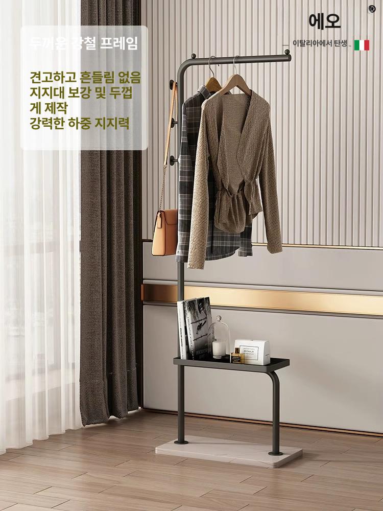 스탠드형 코트랙 옷걸이대 옷거치대 철 침실 블랙홀더 공간정리대 틈새 북유럽풍 - 상세 이미지 2