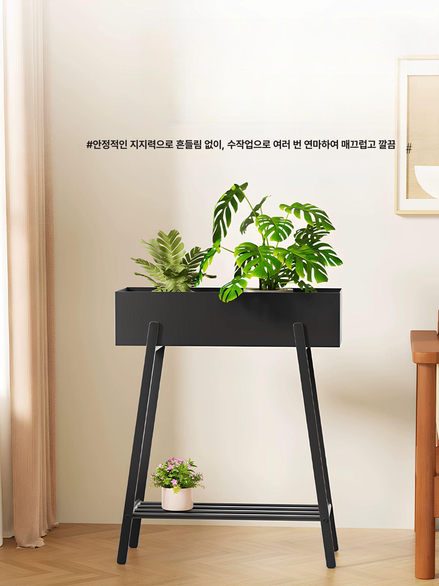 플랜테리어 거치대 받침대 바퀴형 진열대 화분대 인테리어 발코니 식집사 화분랙 - 상세 이미지 4