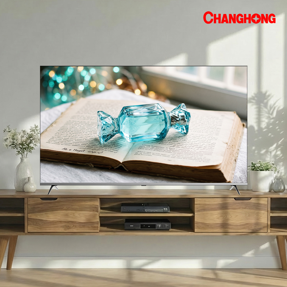 창홍 스마트 TV 구글 5.0 4K UHD 120hz 164cm(65인치), 스탠드