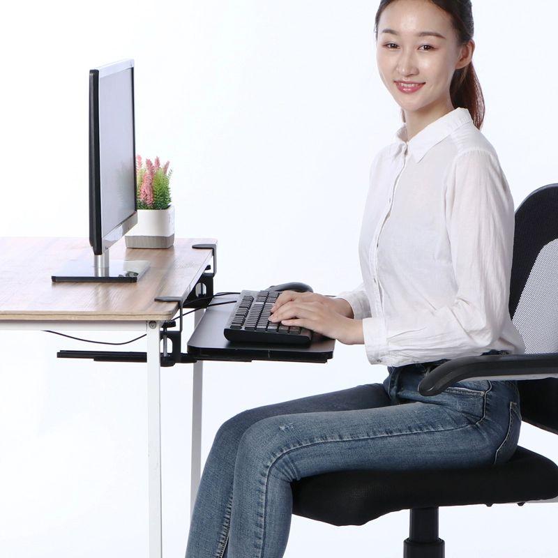 하단 받침대 슬라이딩 키보드트레이 키보드선반 슬라이드 레일 거치대 브래킷 조절 - 상세 이미지 4