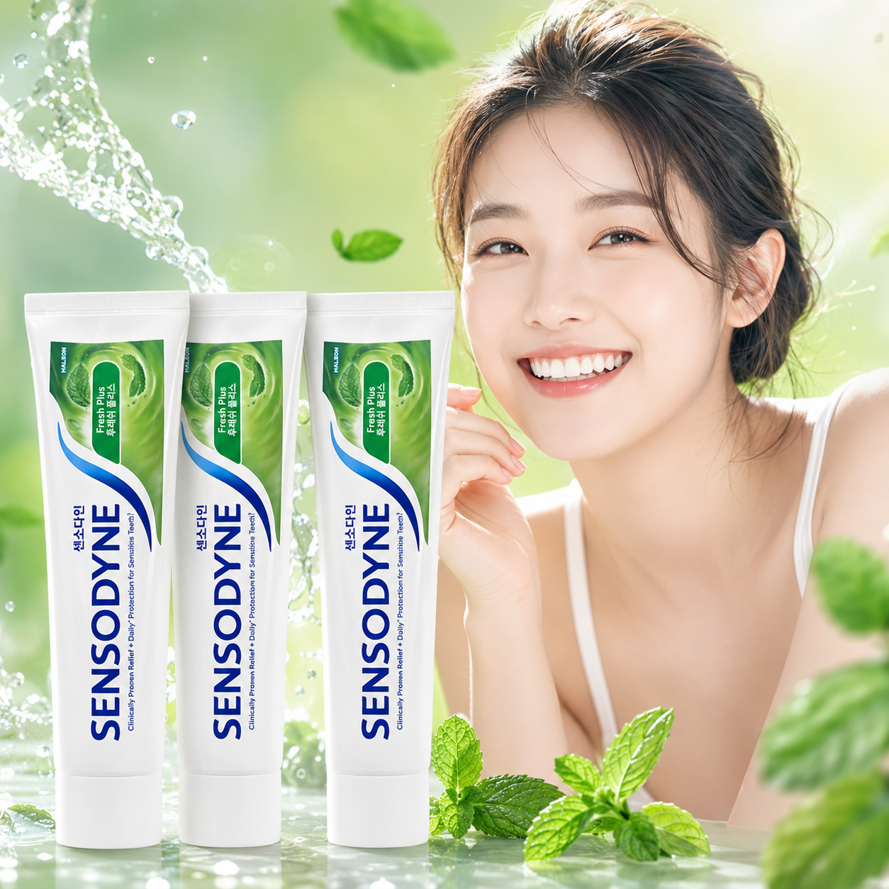 약국용 대용량 리뉴얼 120g 3개 센소다인 후레쉬 플러스 잇몸 이치 잇츠 민트 불소 치약 - 상품 이미지