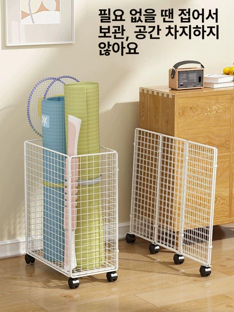 철제 폼롤러 수납바구니 보관 매트 요가 정리대 필라테스 선반 수납 수납함 스몰 - 상세 이미지 5