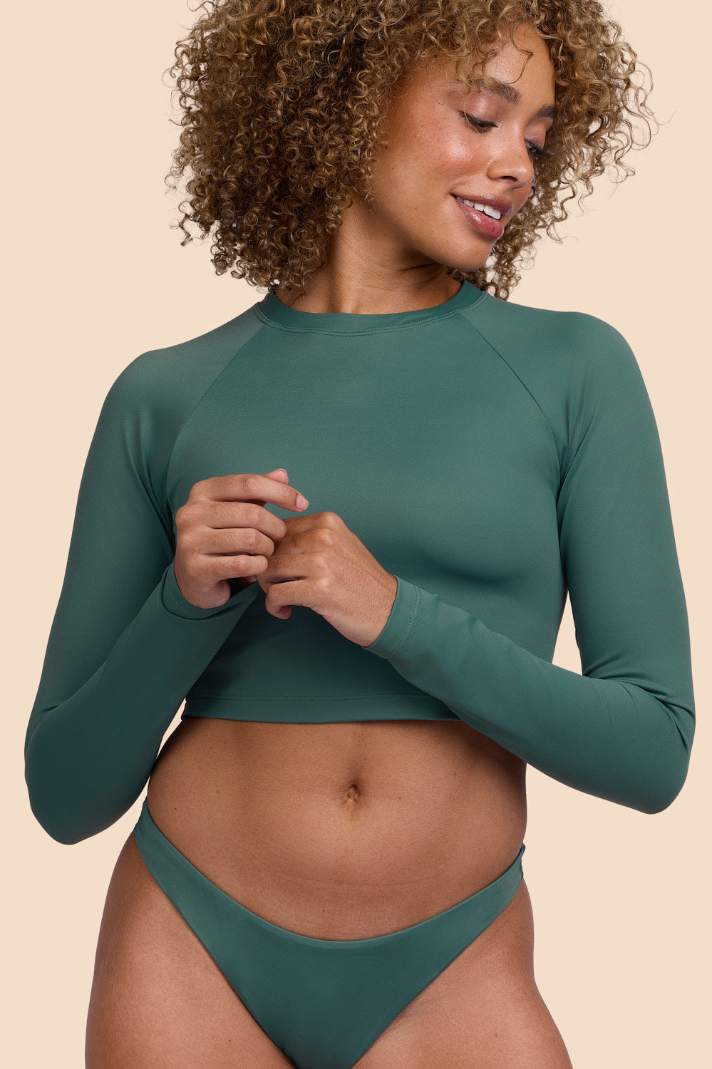 졸린 래쉬가드 Moana Long Sleeve Cropped Zucchini - 상품 이미지
