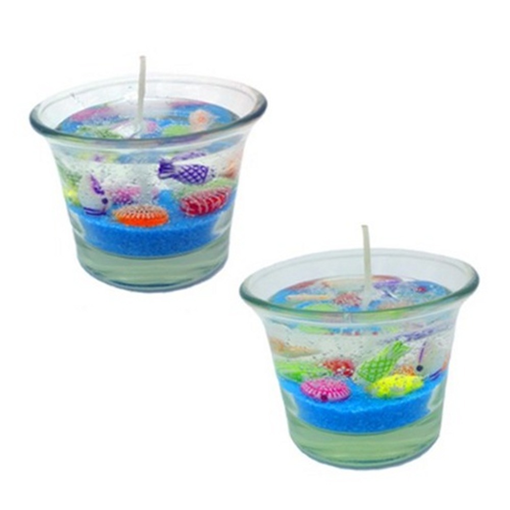홈데코템연소원리바닷속양초 초등저학년방과후수업 감성소품바다꾸미기젤리양초 6인세트 - 상품 이미지