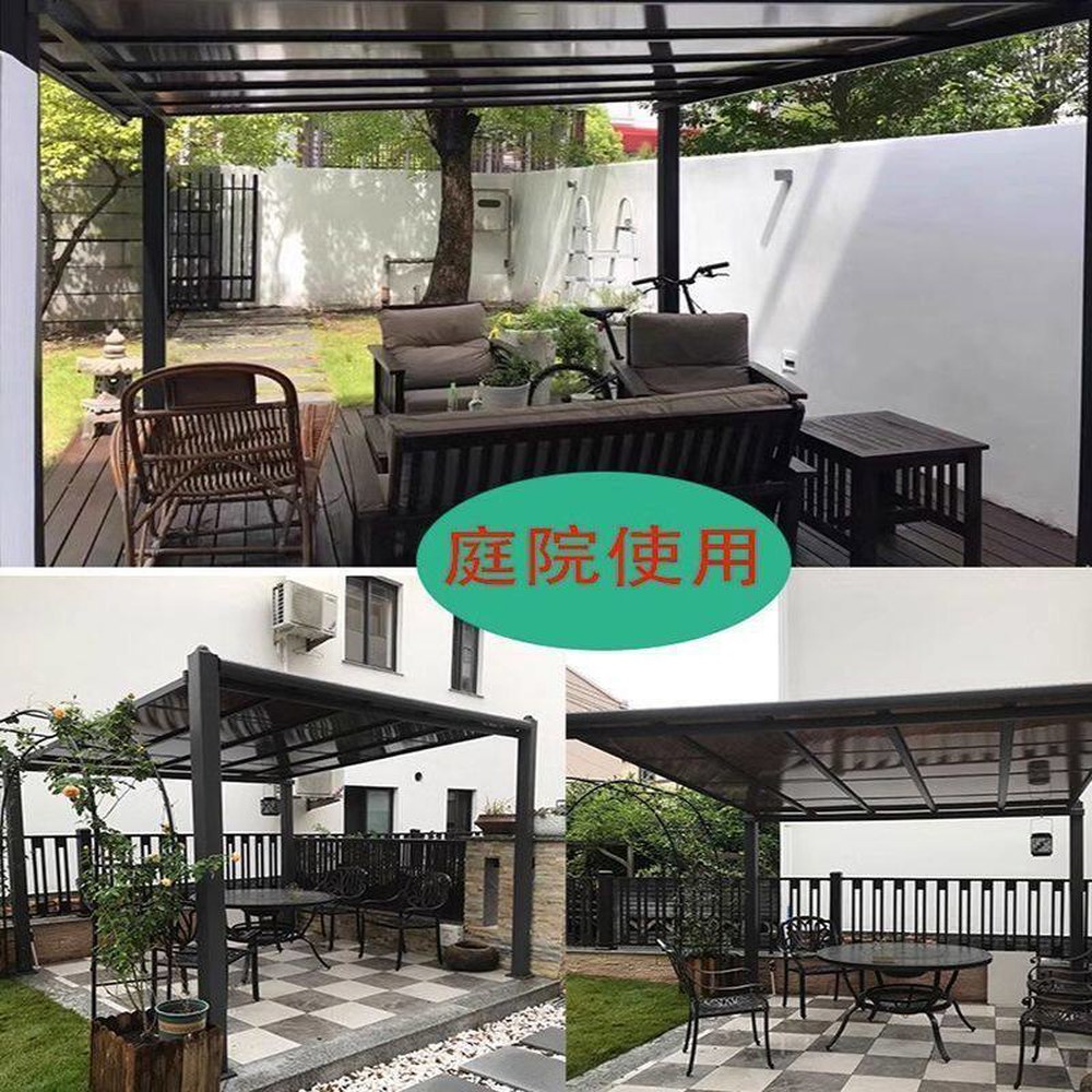 어닝 파고라 주택 3X3 차양막 창고 그늘막 주차장 렉산 태양광 고정어닝 기둥 6x3 벽걸이 무포장 벽걸이 3X3 무포장 설치 - 상세 이미지 2