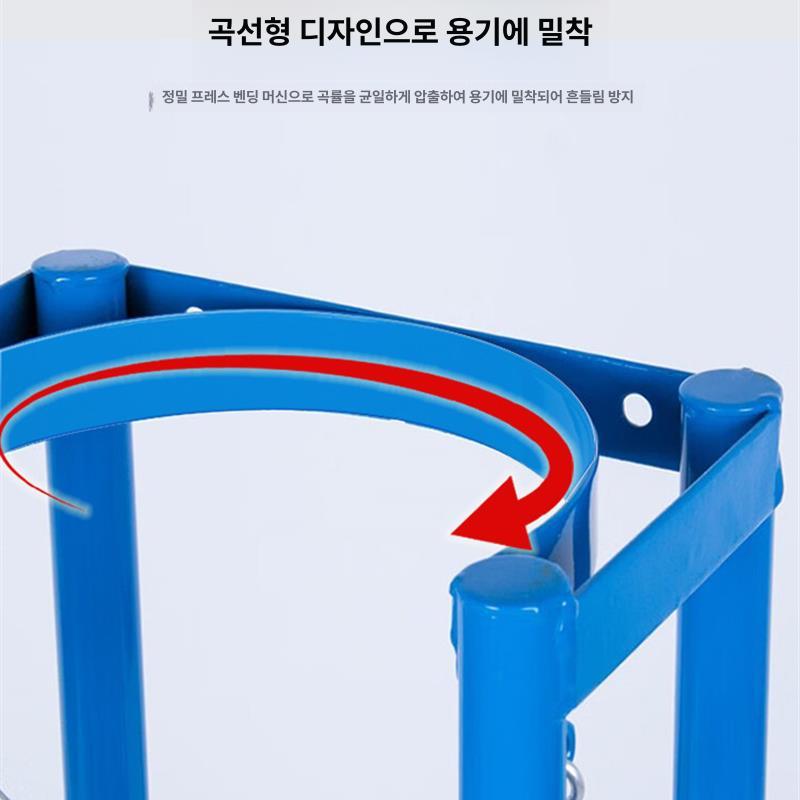 가스통 보관대 지지대 이동식 안전용품 고리 체인줄 스탠드형 고정대 철제 실린더 산소통 통 - 상세 이미지 3