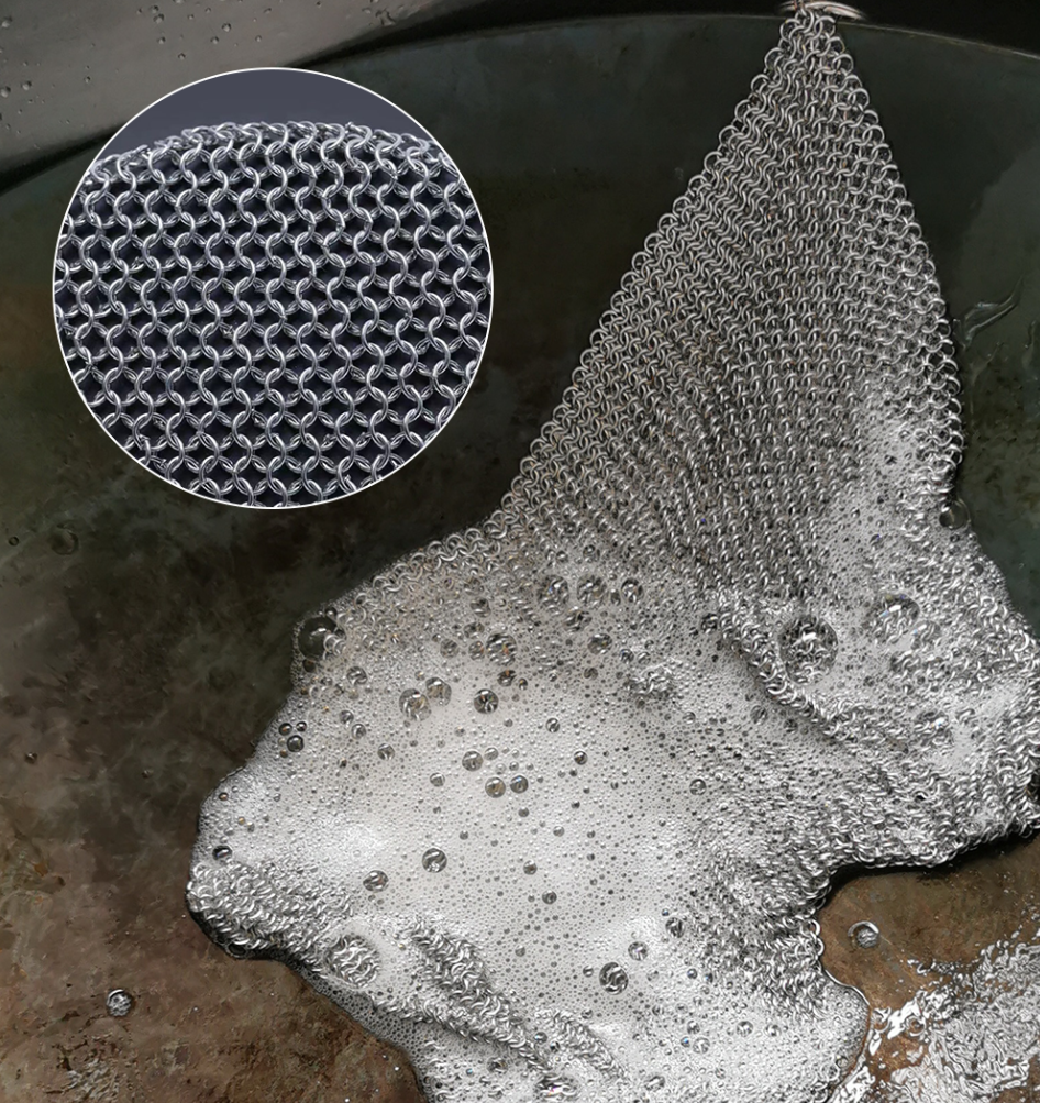 15x15cm 스텐 철수세미 스텐링 탄냄비 텀블러 316L 연마 체인 설거지 불판 - 상세 이미지 3