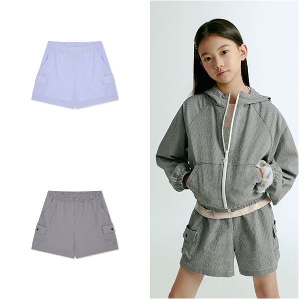 폴햄키즈 여아 시어서커 4부 카고 숏팬츠2color(택1) G-2PH2023A - 상품 이미지