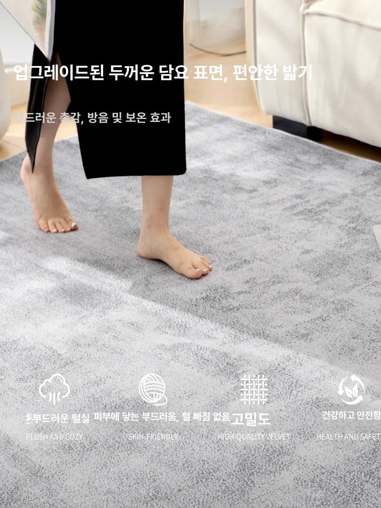고급 러그 카페트 모던 헤링본 단모 자가드 북유럽 물세탁 라운드 라인 카펫트 심플 - 상세 이미지 4