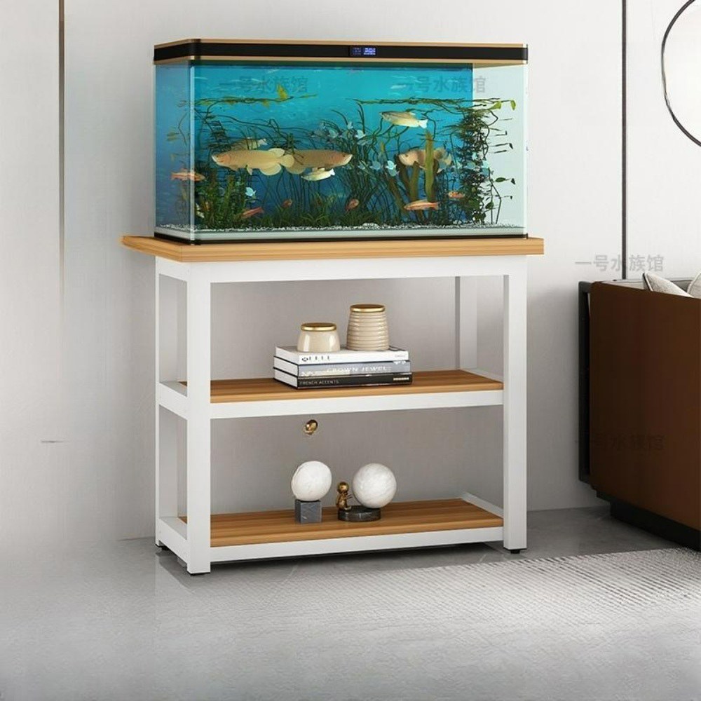 35큐브축양장 받침심플형 블랙 어항선반 원목 흰프레임 받침대 40x30x70cm 어항 월넛 다이 프레임 호두 선반 화이트 우드 블랙 프레임 화이트 40x30x70cm - 상세 이미지 2