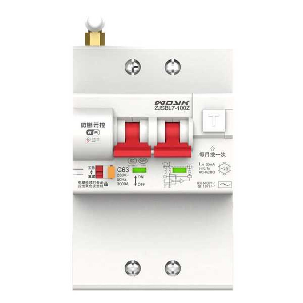 C 10A 누전차단기 와이파이 전류 삼상전기 원격제어 리모콘 IOT 2P POWER 전기 제어 2P 10A - 상품 이미지