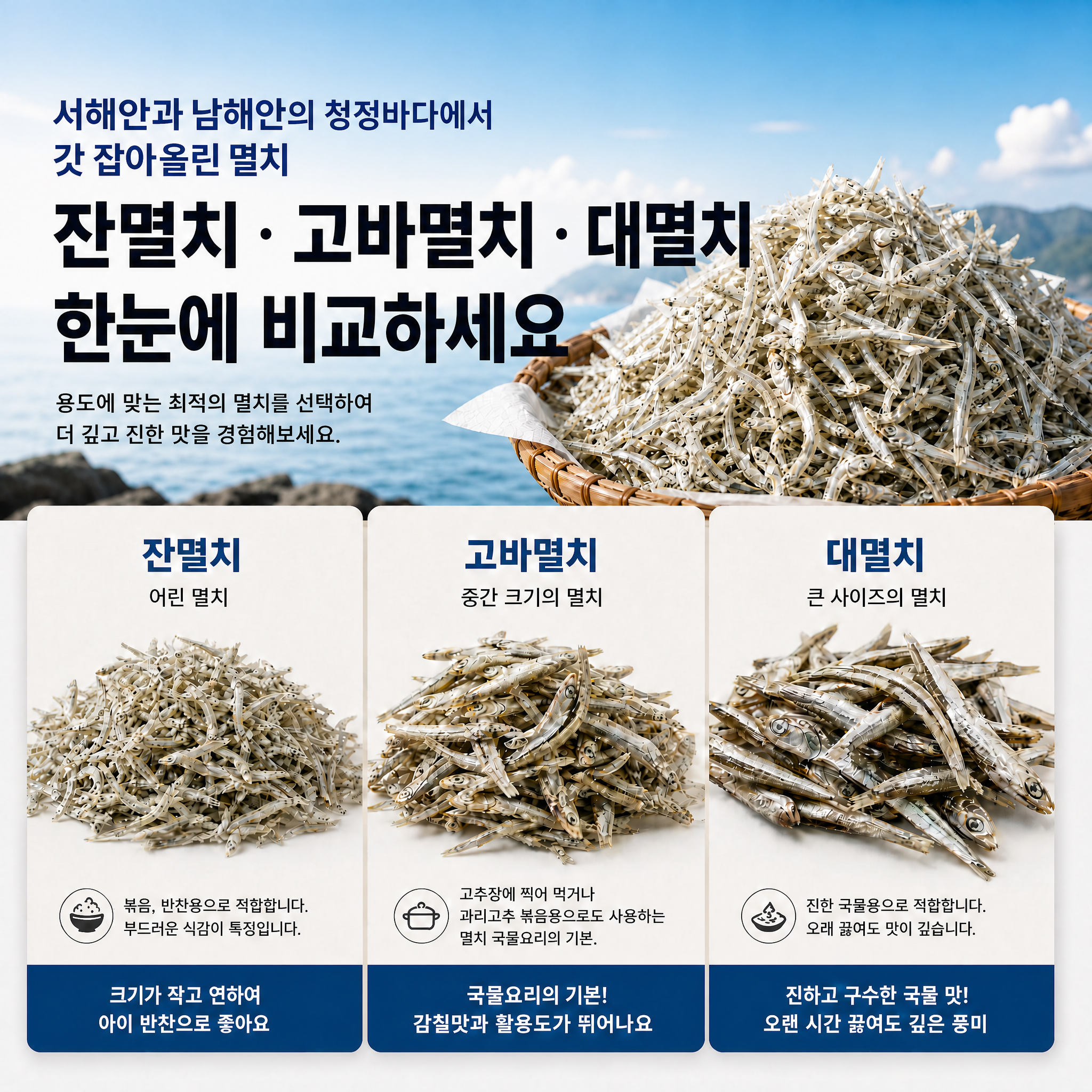 서해 남해안 최고급 멸치 중멸 잔멸 큰지리 고바 가이리 중가 지리가이리 1.5kg 소포장 - 상세 이미지 3