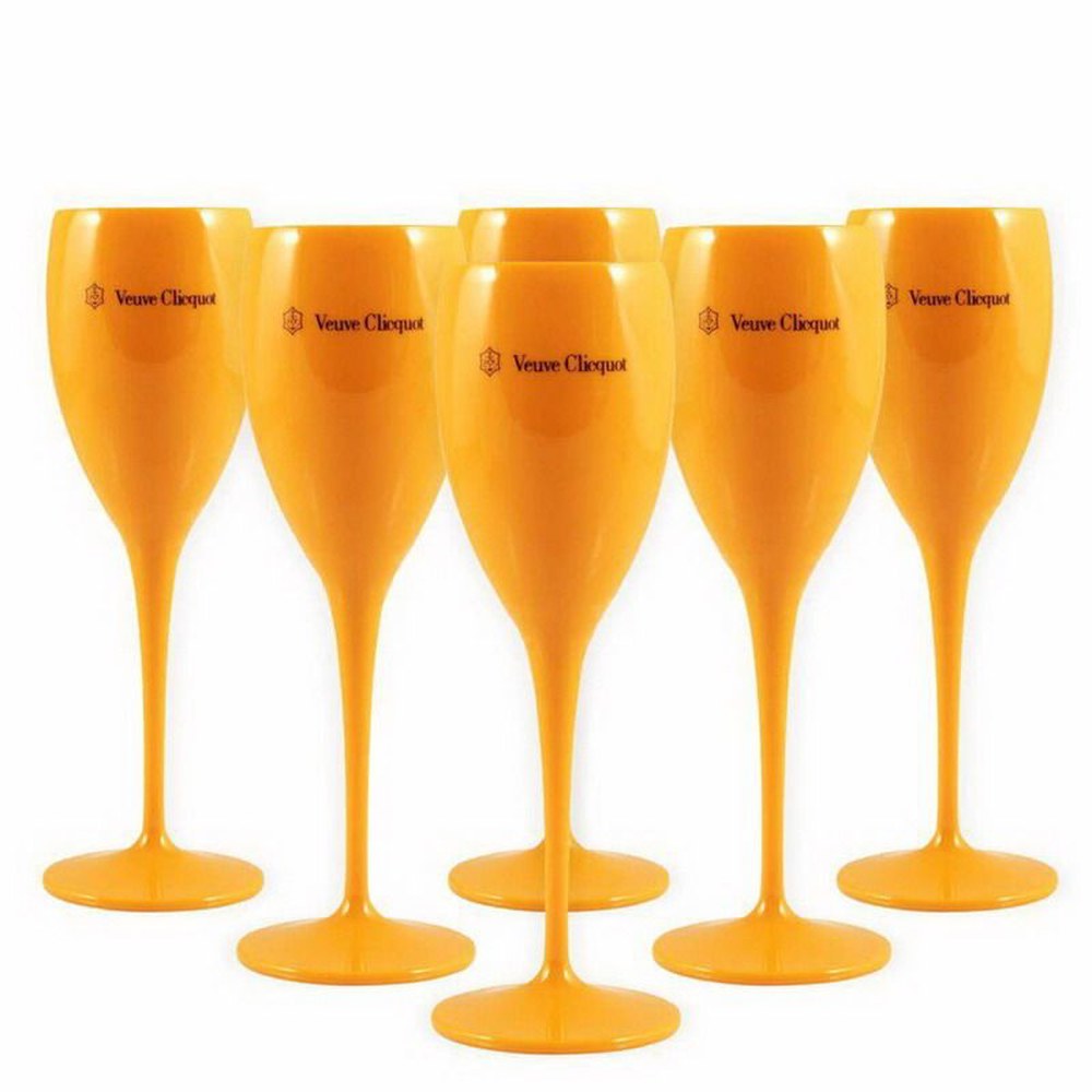6P 샴페인 뵈브클리코 Clicquot 와인잔 Veuve 오렌지 6pcs - 상품 이미지