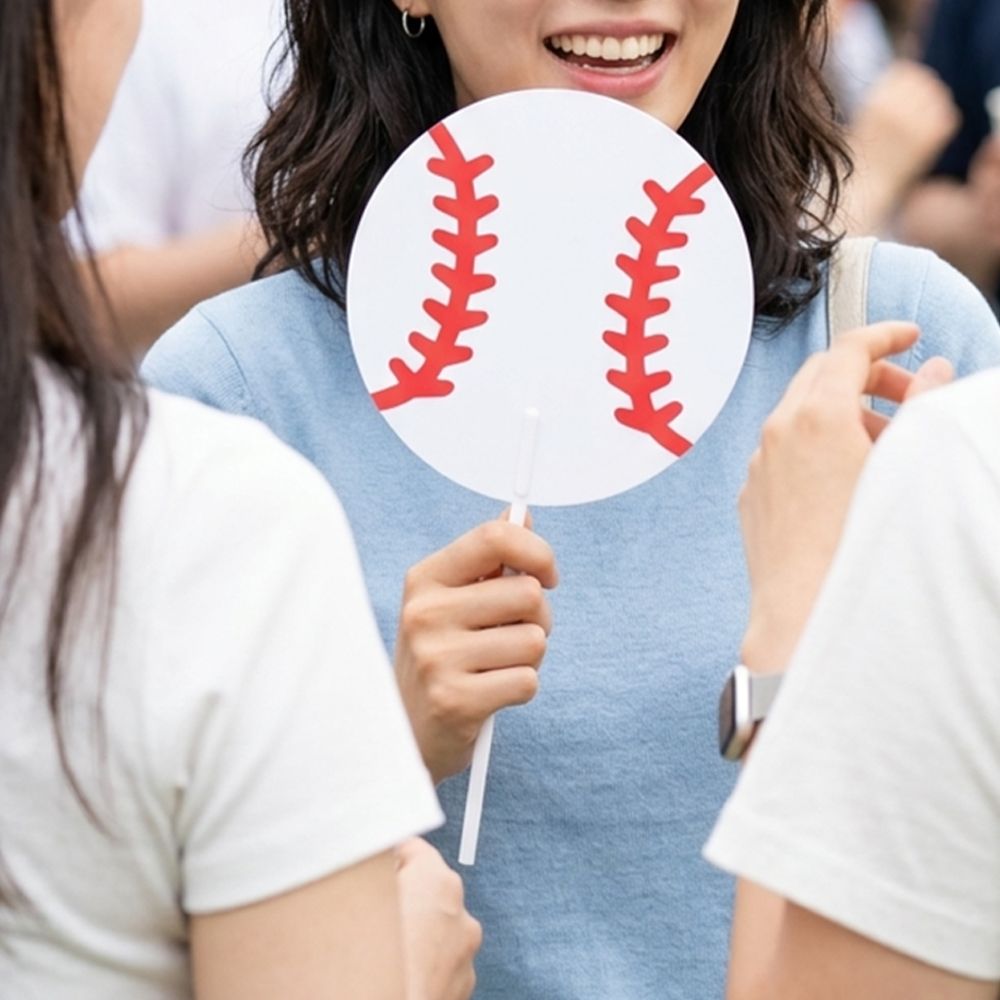 미니 야구 부채 굿즈 야구장 직관 응원 준비물 응원도구 손잡이 - 상세 이미지 5