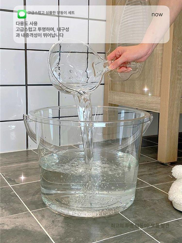 아크릴 양동이 가정용 꽃병 화병 직사각형 장식용 원형 버킷 심플 꽃꽂이 거실 모던 - 상세 이미지 2