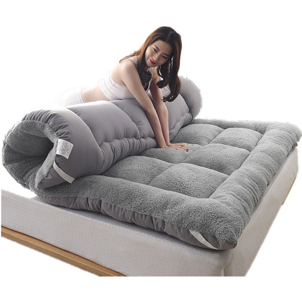 1 수입 극세사토퍼 매트리스 16cm 쿠션요에 퀸사이즈 자가열 투꺼운 가족 90cmx200cm 8m 학생침대 핑크색 이층침대 2인 핑크색 90cmx200cm 학생침대 이층침대 - 상품 이미지
