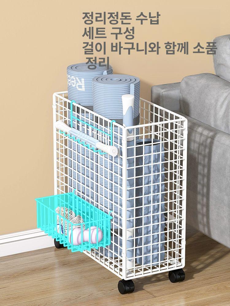 철제 요가매트정리대 가정용 필라테스 거치대 보관대 보관선반 바퀴 폼롤러정리대 - 상세 이미지 3