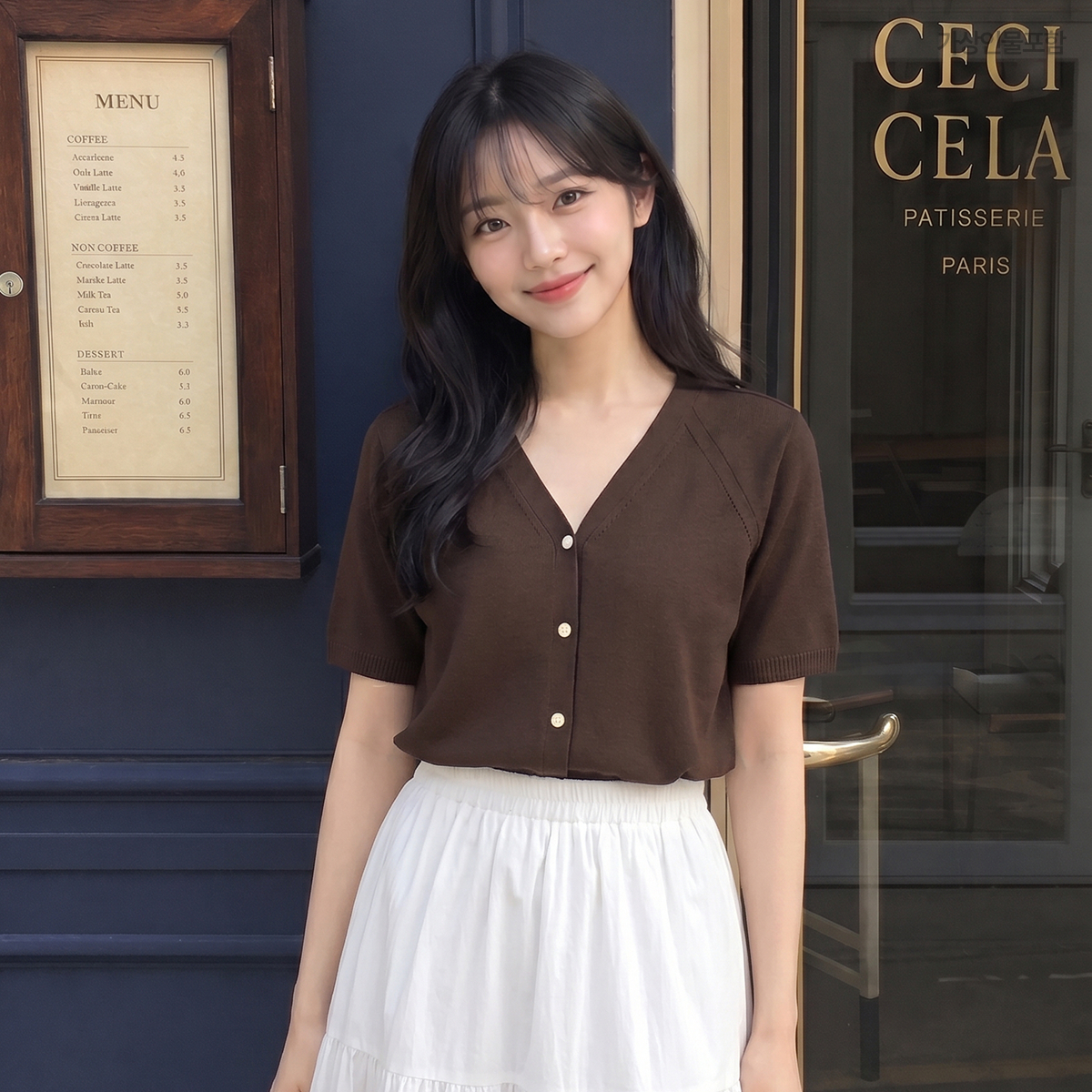 [★단독컬러] 로엠 올데이 브이넥 반팔 가디건 RMCKG25R99 이미지 4