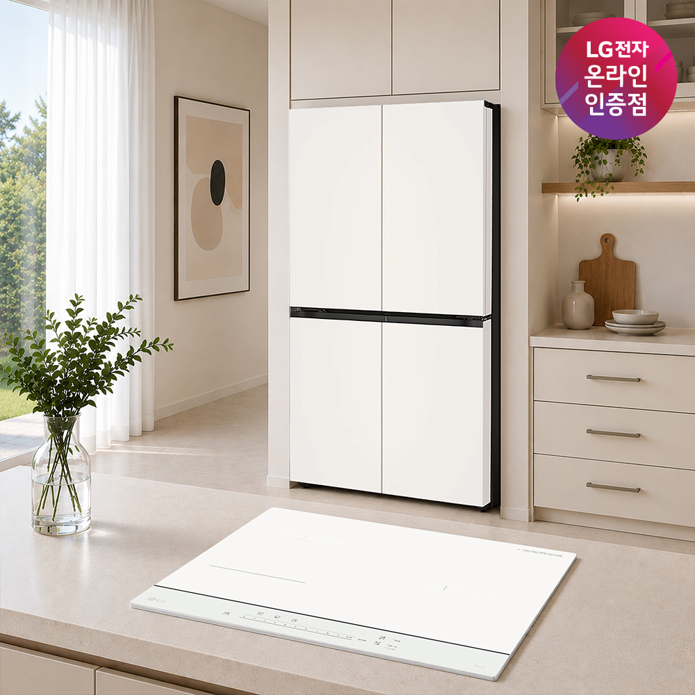 LG 디오스 AI 오브제컬렉션 매직스페이스 냉장고 + LG 디오스 인덕션 (T876MEE111 + BEI3QKHLOE)