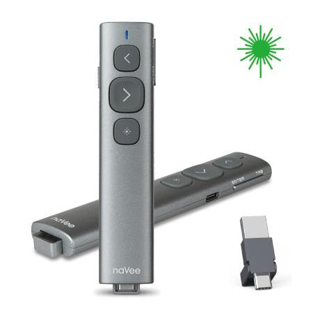 나비 NV199-PPT450 C타입/USB 그린레이저포인터 충전식 무선 프리젠터
