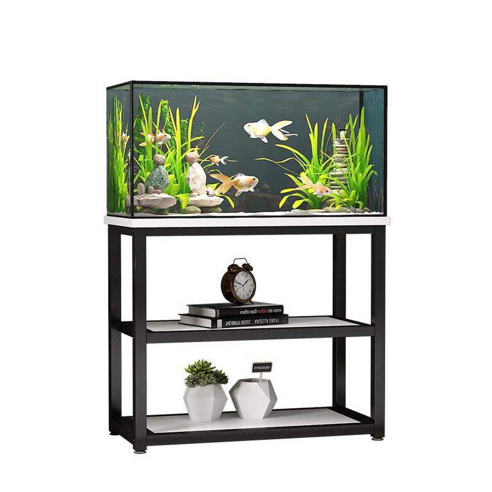 35큐브축양장 받침심플형 블랙 어항선반 원목 흰프레임 받침대 40x30x70cm 어항 월넛 다이 프레임 호두 선반 화이트 우드 블랙 프레임 화이트 40x30x70cm - 상품 이미지