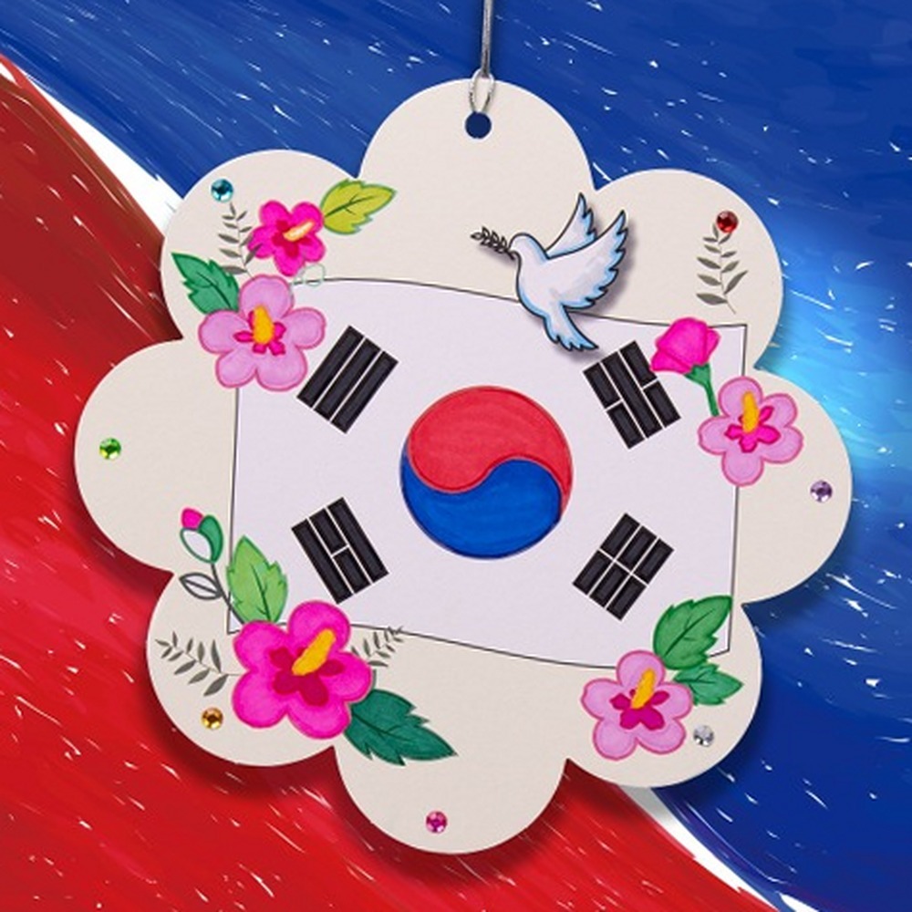창의체험활동초등미술호국보훈액자 라인가이드현충일미술애국액자 색칠도안포함역사교육호국보훈만들기 1인용 - 상품 이미지