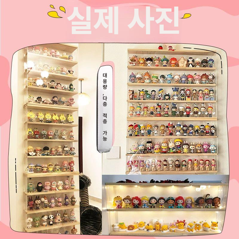 미니 피규어장 장식장 캐비닛 벽걸이 수납 진열대 인테리어 조명 진열장 틈새장 - 상세 이미지 5