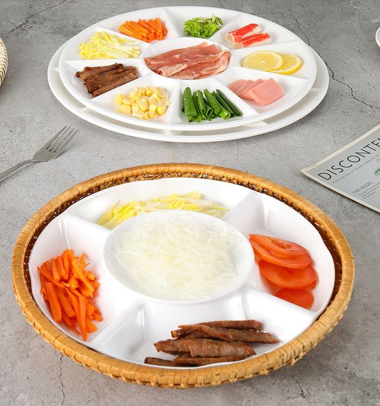 구절판 그릇 플레이팅접시 회전 예쁜 플레이트 카페 나눔접시 한식 분할 집들이 - 상품 이미지