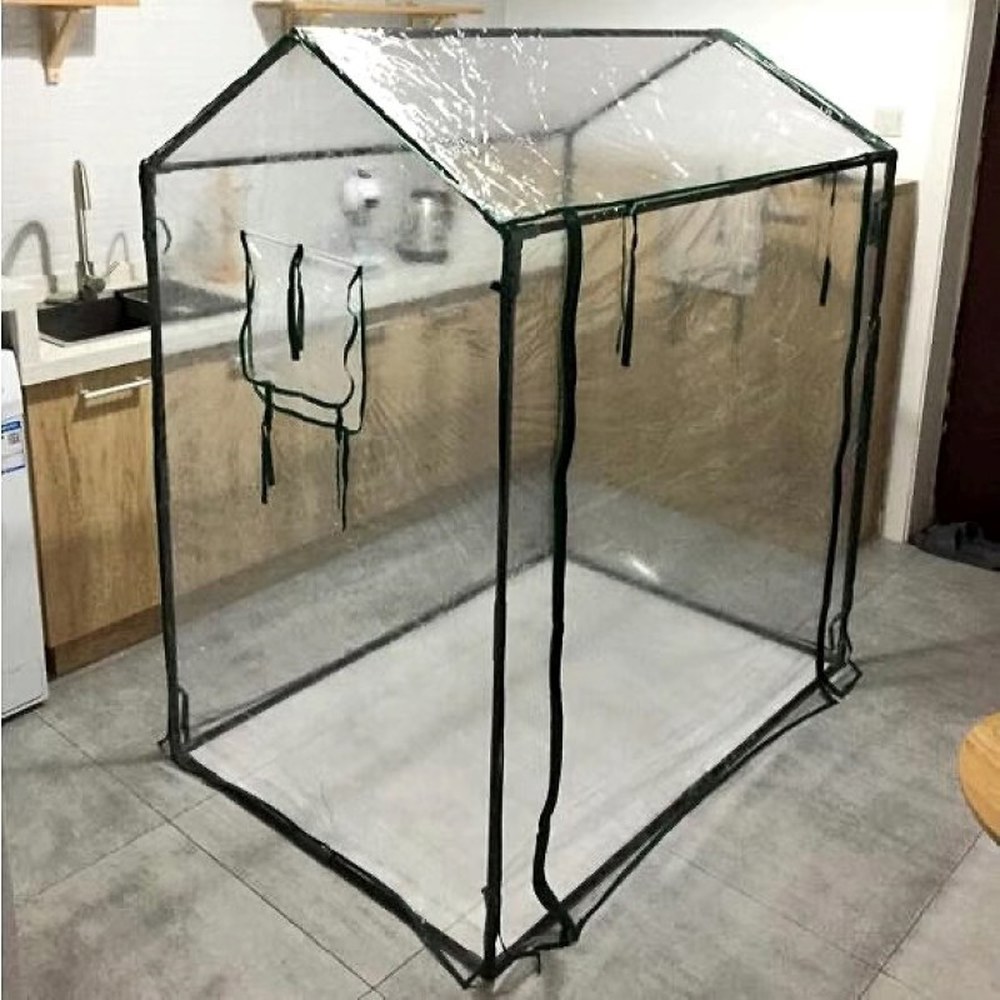 온실장 조립식 미니 식물온실장 그린하우스 180X90X90CM 1개 덮개 백색 보온덮개 1 가로100 세로50 높이150cm선반 투명 - 상세 이미지 2