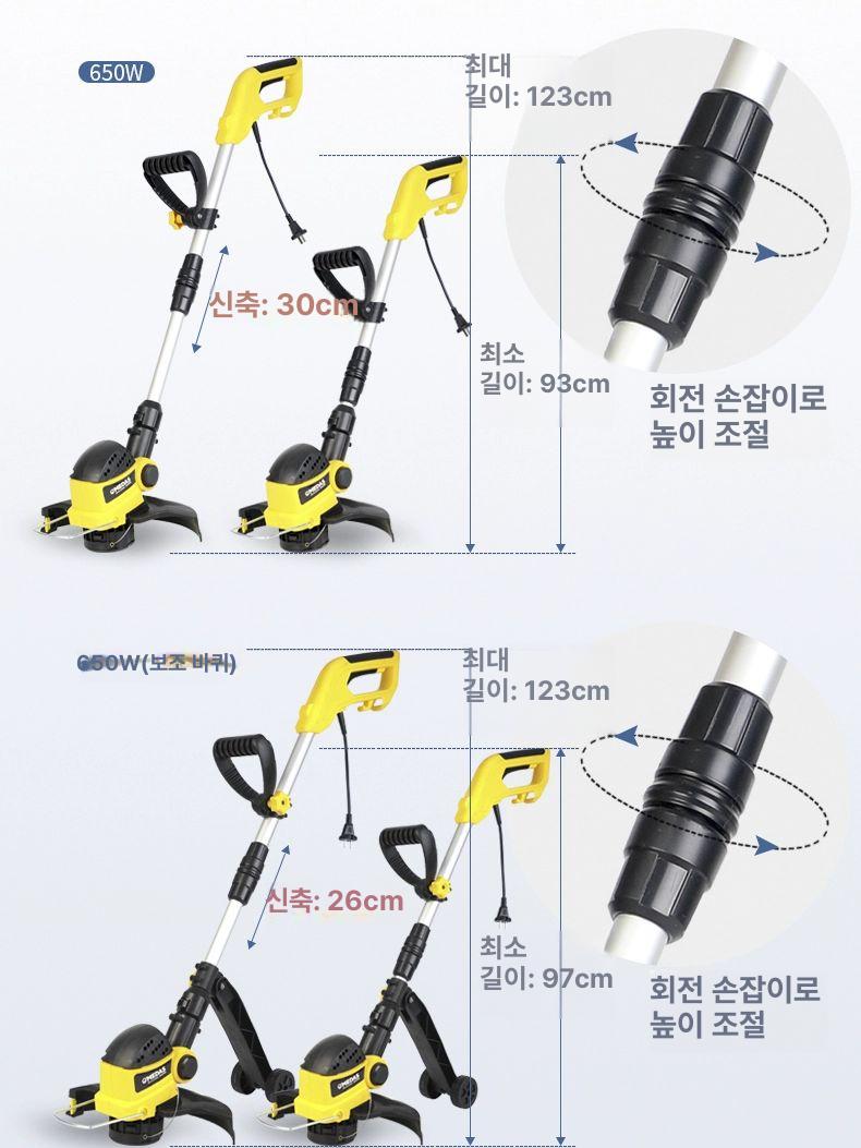 고출력 유선예초기 전동 트리머 벌초용 조경 잔디깎이 기계 제초용 벌초기 전정기 - 상세 이미지 5