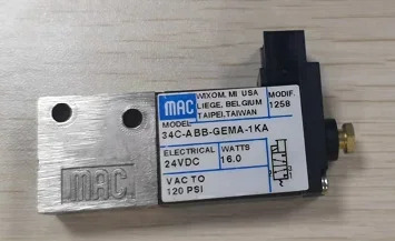 2025.4 MAC 솔레노이드 밸브 34C-ABB-GEMA-1KA1258 원본 납품