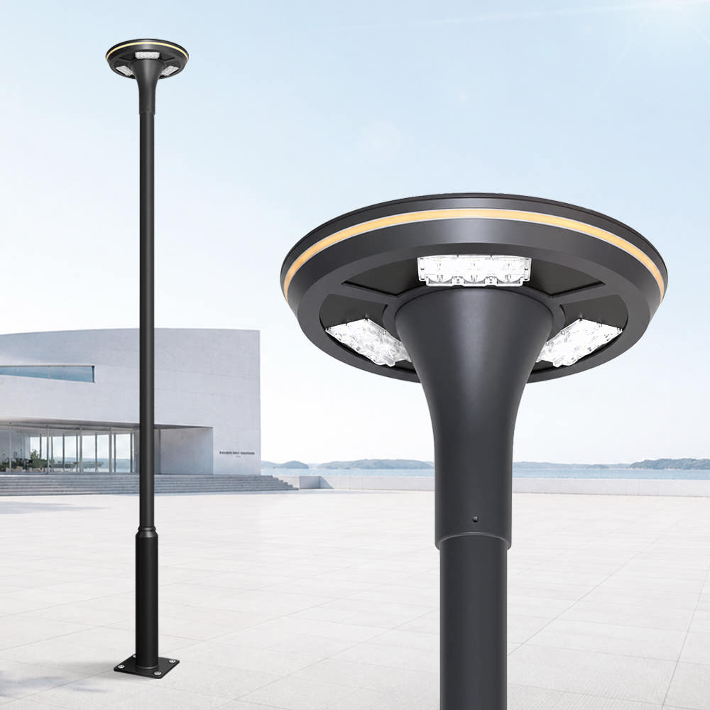 볼라드 잔디등 LED 보안등 외등 75W 아파트 가로등 종류 설치 원형 정원등 기둥 4m - 상품 이미지