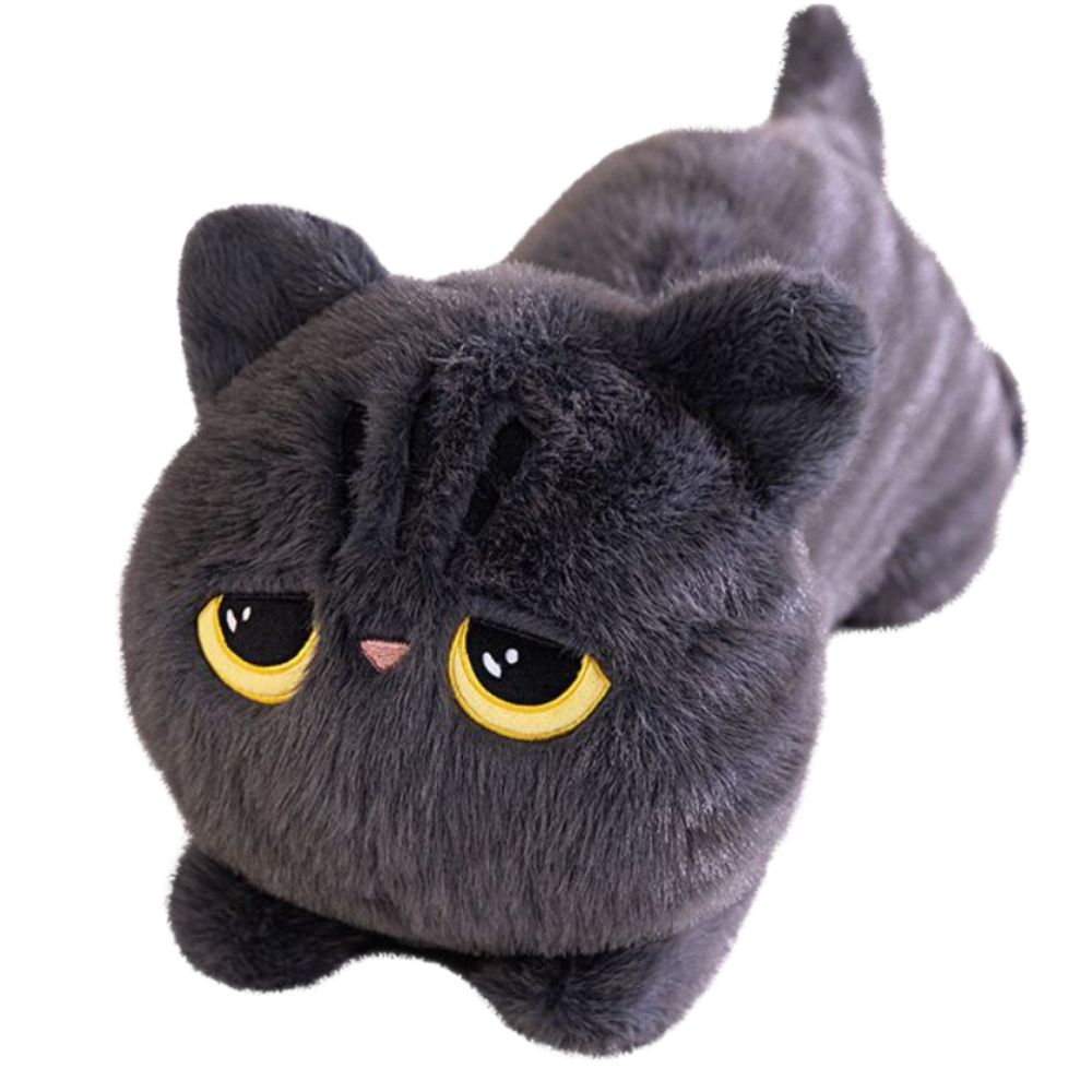 검은고양이 인형 귀여운 고양이 베개 애착 선물용 쿠션 그레이 45cm - 상세 이미지 2
