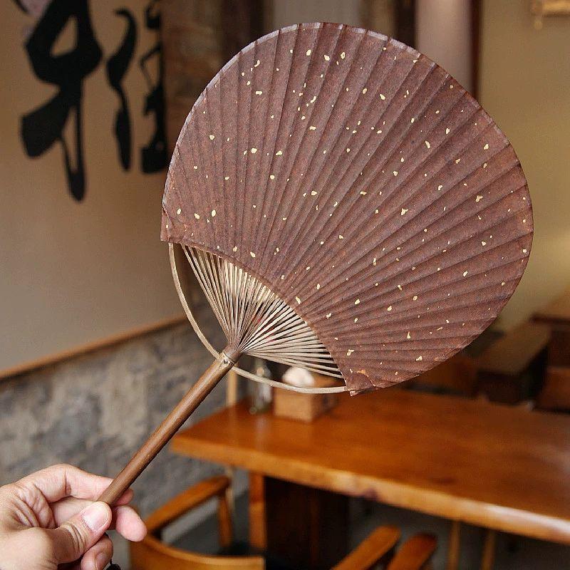 대형 접부채 미니 디자인 소품 접이식 여름 고급 장식 손부채 전통부채 선물용 - 상세 이미지 3
