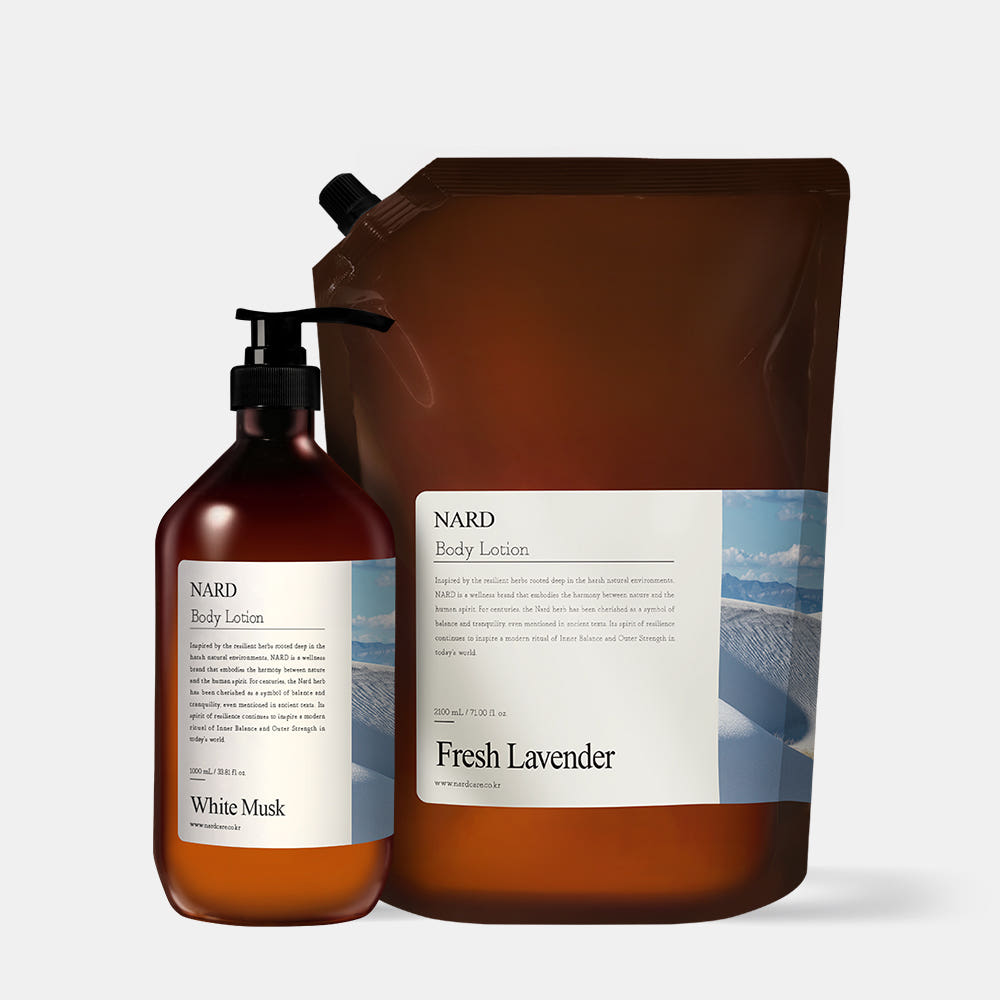 NARD 나드 리프레쉬 퍼퓸드 바디워시 화이트머스크 향 1L+2.1L