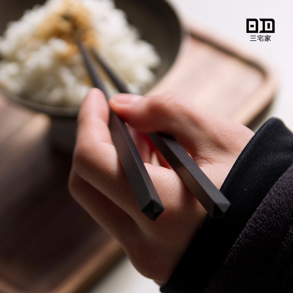 둥근머리 흑단젓가락 무도장 1벌 10세트 4 호텔 우드 흑단 젓가락 원목 단단한 4 둥근머리 수제 흑단젓가락 1벌 - 상세 이미지 3