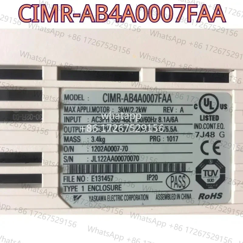 리퍼된 주파수 변환기 CIMR-AB4A0007FAA 3.0KW/2.KW 380V 기능 리퍼 OK