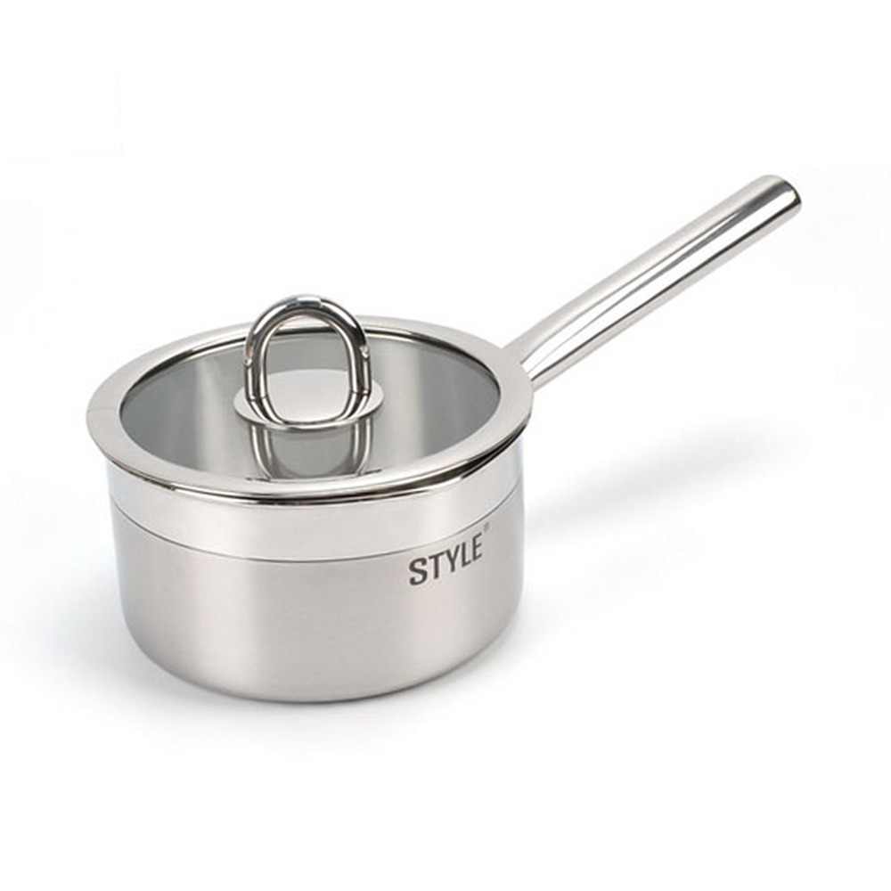 스텐이유식조리이유식냄비 강화유리뚜껑유아식조리인덕션냄비 눈금표시간편요리 3중바닥 - 상품 이미지